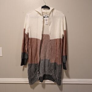 NWT Planet Heart Women's Color Block Open Front Cardigan OX